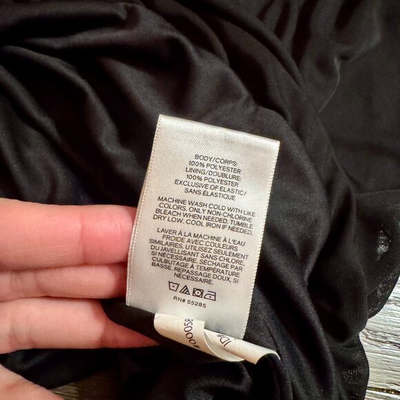 Express Black Smocked Neck Ruched Long Sleeve Blouse | Size M - Picture 10 of 13